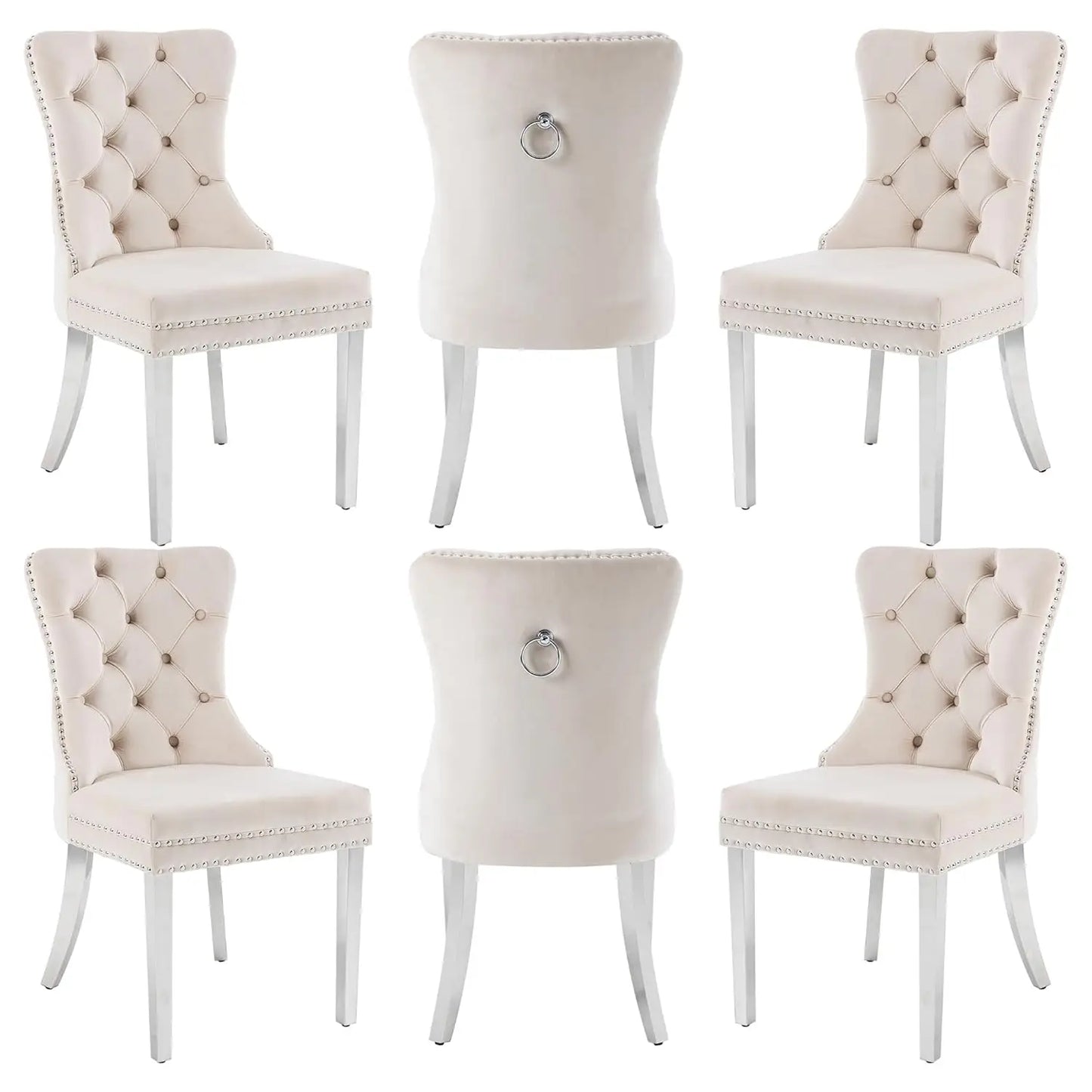 Faux Leather Dining Chairs Set of 6