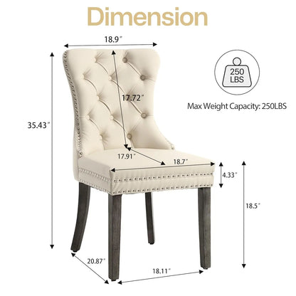 Faux Leather Dining Chairs Set of 6