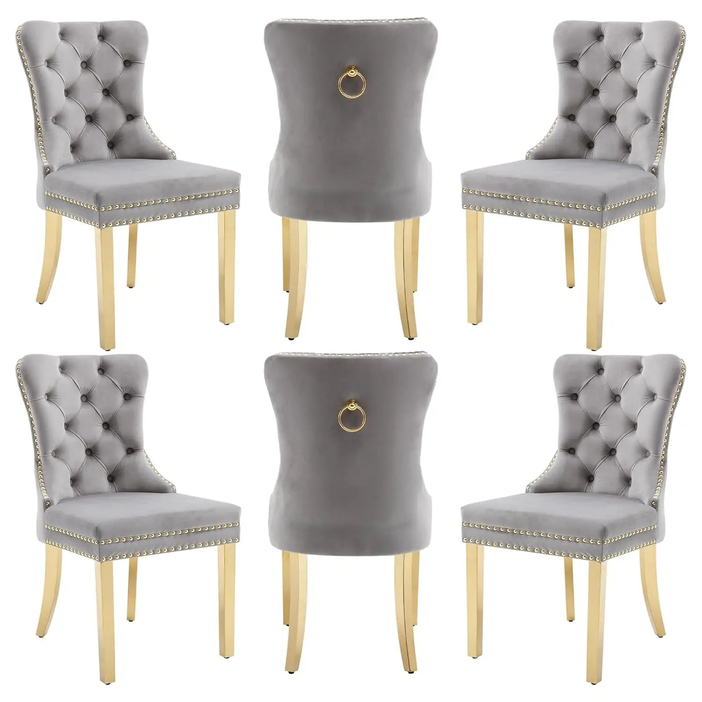 Faux Leather Dining Chairs Set of 6