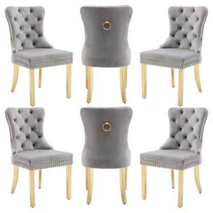 Faux Leather Dining Chairs Set of 6