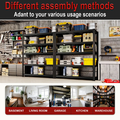 Metal Garage Shelving Unit, Heavy-duty 5-tier