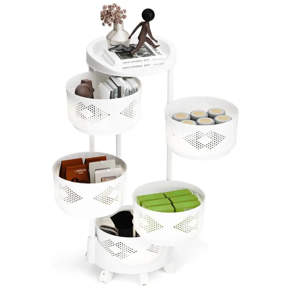 Storage Rack 5 Tier Circular Rotating Basket
