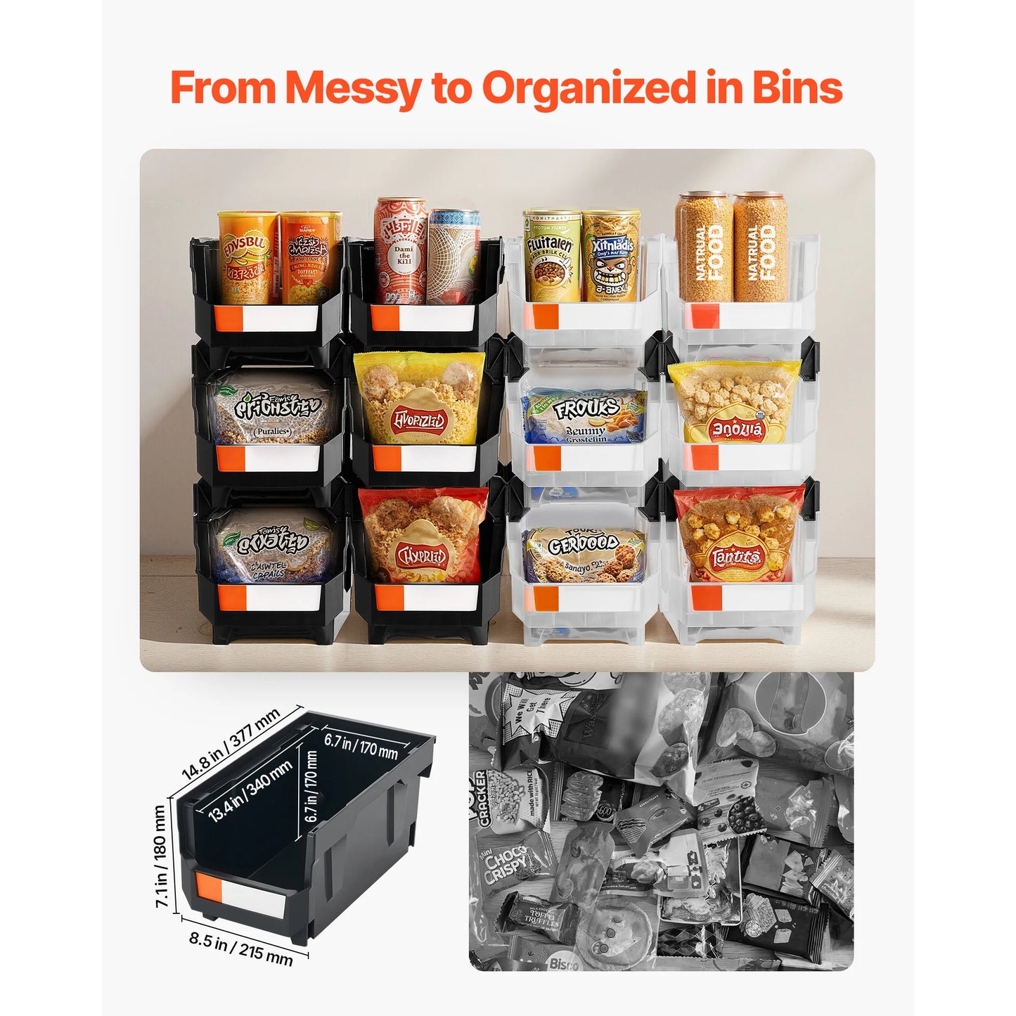 Stackable Storage Bins 12 Pack