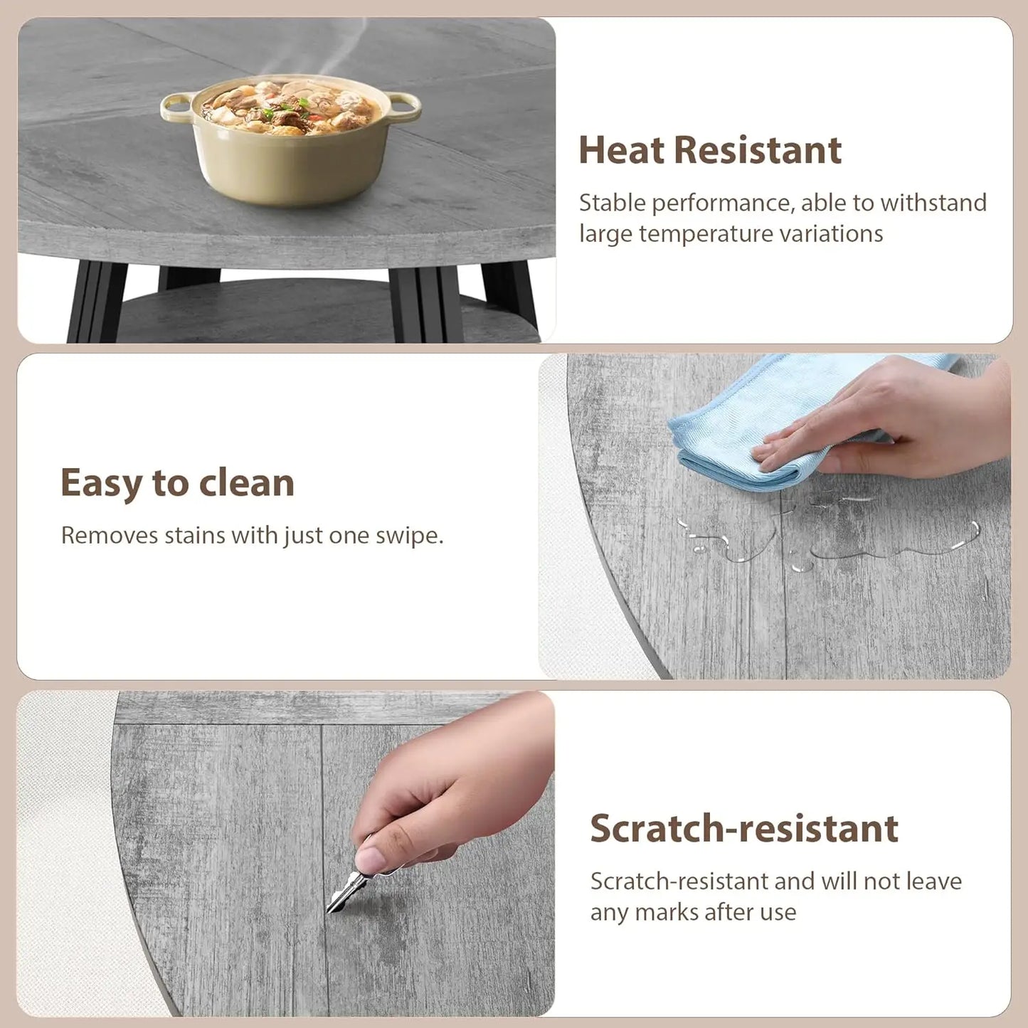 Round Dining Table for 4-6