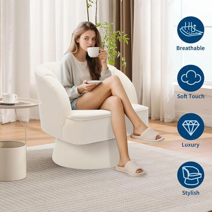 360° Swivel Velvet Barrel Chair
