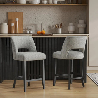 Bar Stools Set of 2, Upholstered Counter Height