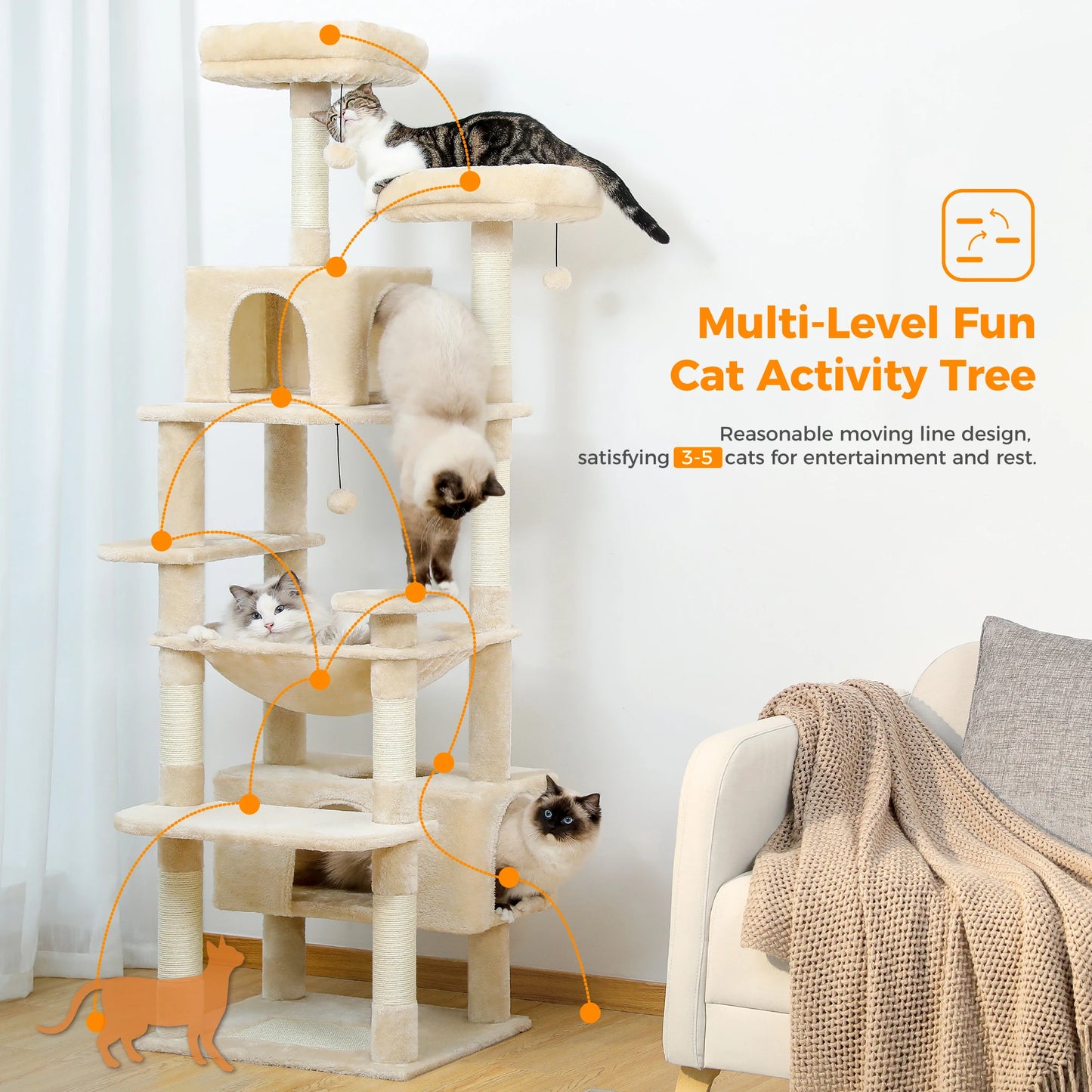 Cat Tree, Scratching Posts, Hammock