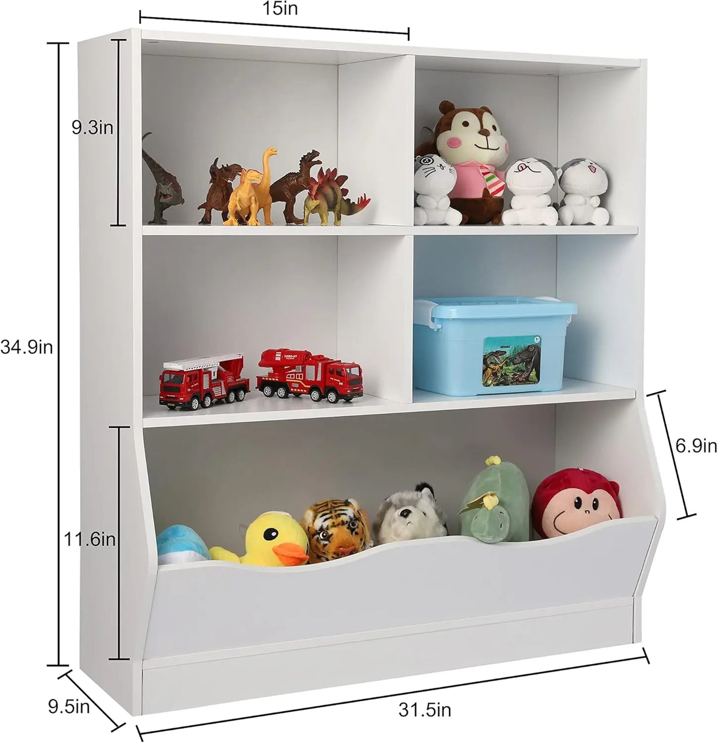 Kids Toy Storage Organizer with Bookshelf