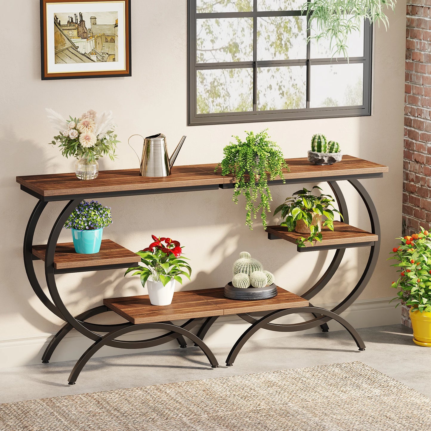 C-Shaped End Table, Bedside Table, Shelves