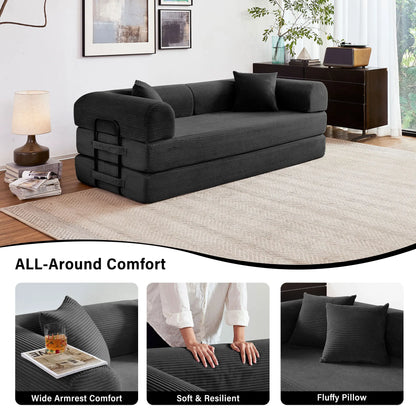 79'' Boneless Couch Foldable, Futon Sleeper Sofa
