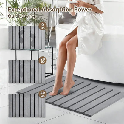 Stone Bath Mat with Absorbing Tray, 2 Piece Set