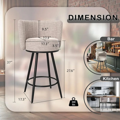 Set of 4, Tufted Counter Height Bar stools