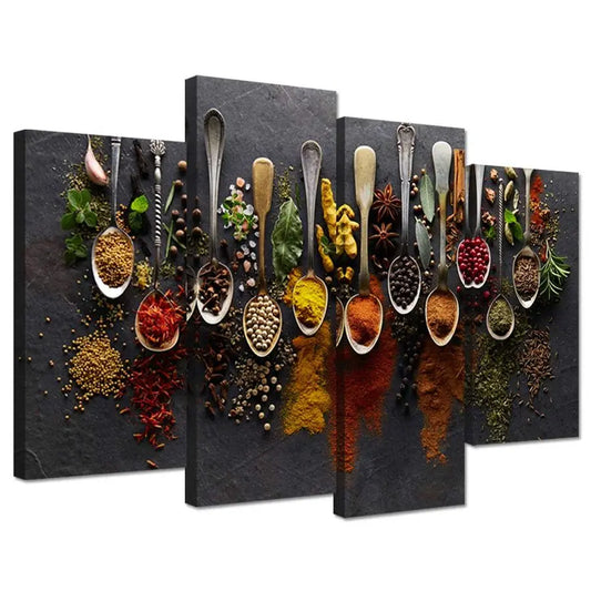 Wall Decor 4 Pieces Spice in Spoon