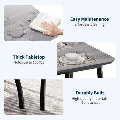 Dining Table, Upholstered Bench, 2 Chairs