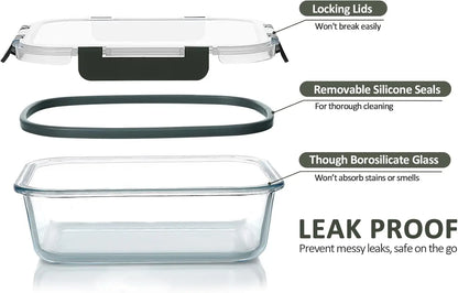 30-Piece Glass Food Storage Set, Lids