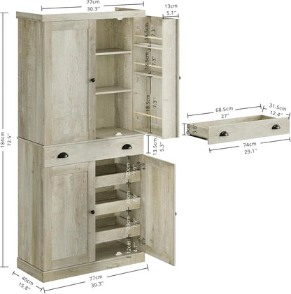 Pantry Cabinet 72" Height, Freestanding