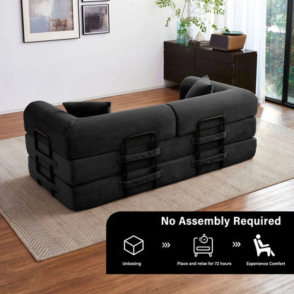 79'' Boneless Couch Foldable, Futon Sleeper Sofa