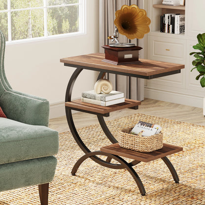 C-Shaped End Table, Bedside Table, Shelves