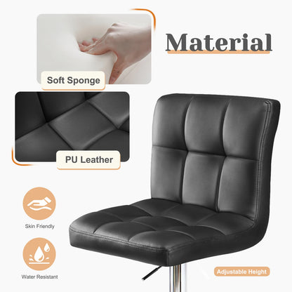Set of 2 Upholstered Counter Height Bar Stools,