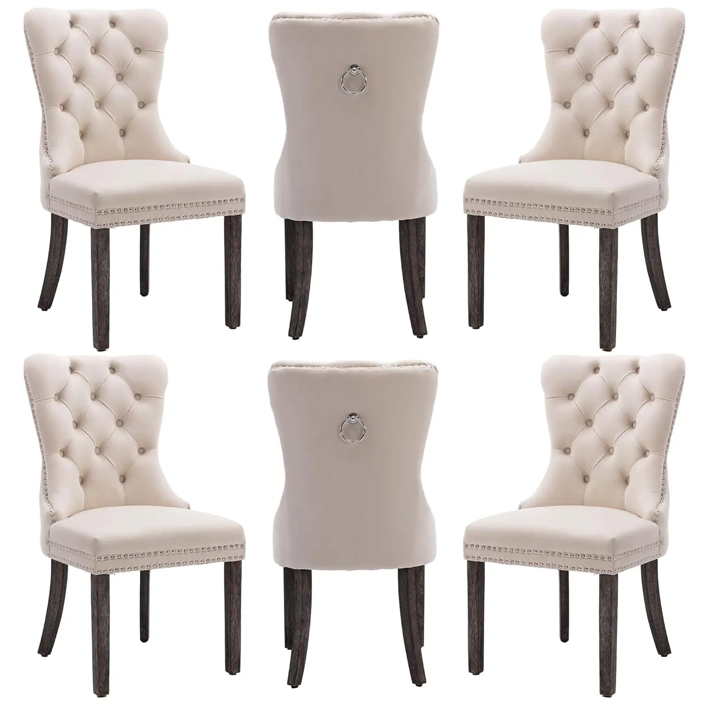 Faux Leather Dining Chairs Set of 6