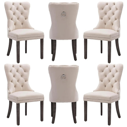 Faux Leather Dining Chairs Set of 6