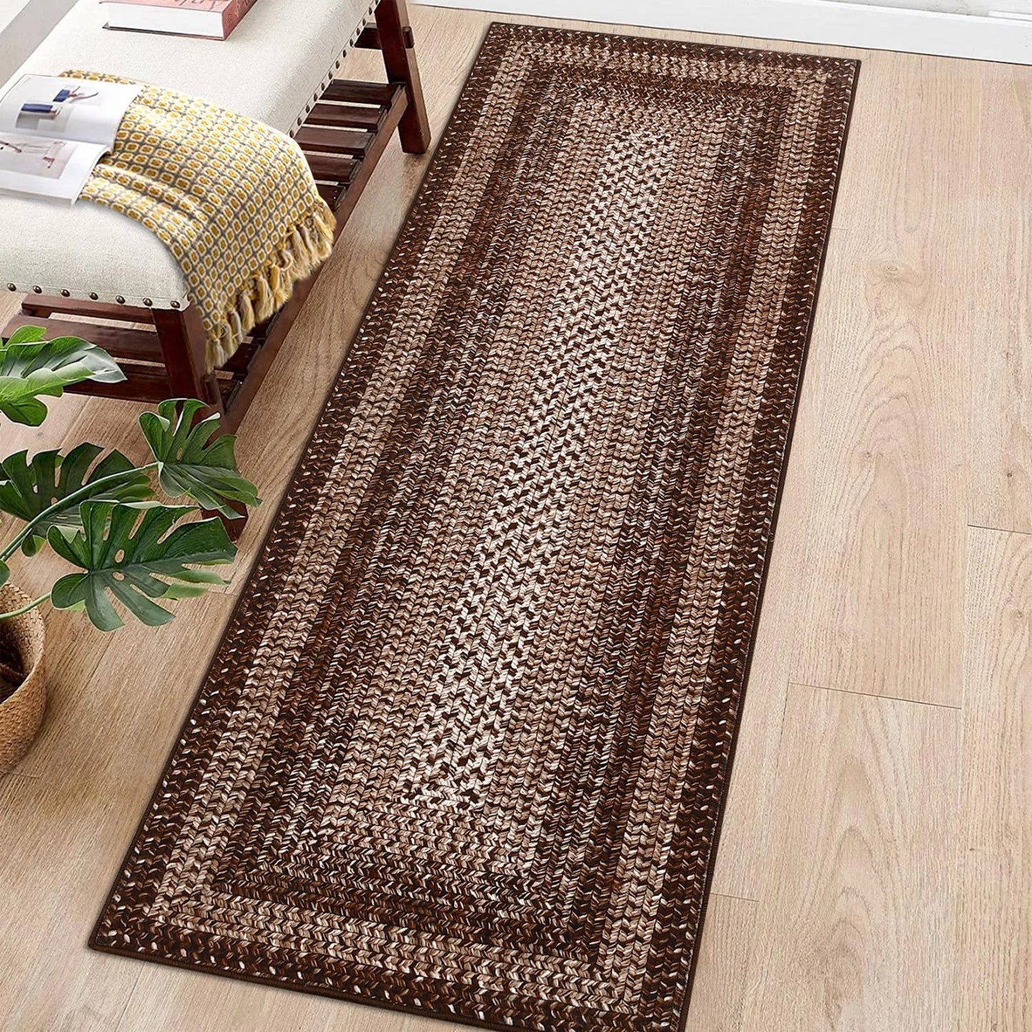 Washable Area Rugs Braided Non Slip