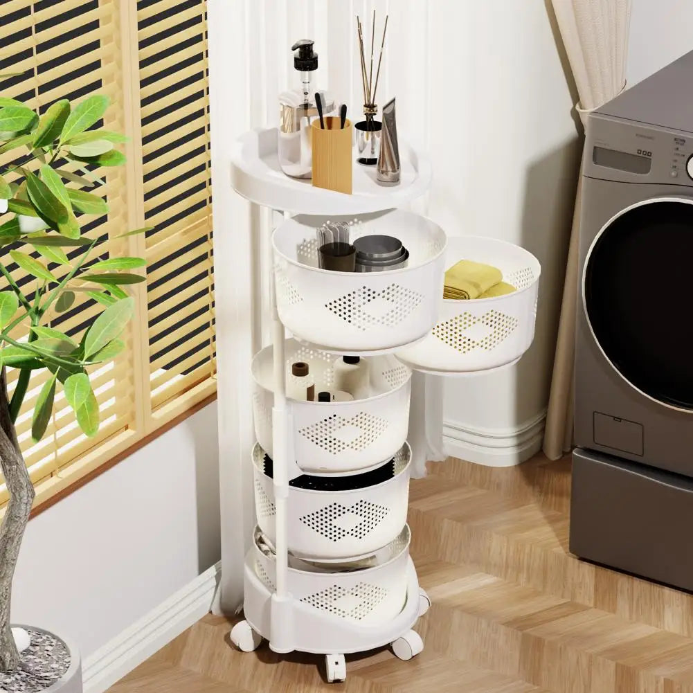 Storage Rack 5 Tier Circular Rotating Basket