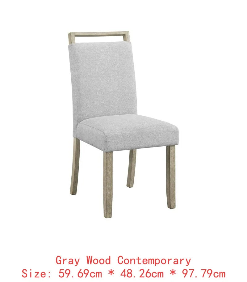 7pc Dining Set Rectangular Table, Upholstered Chairs