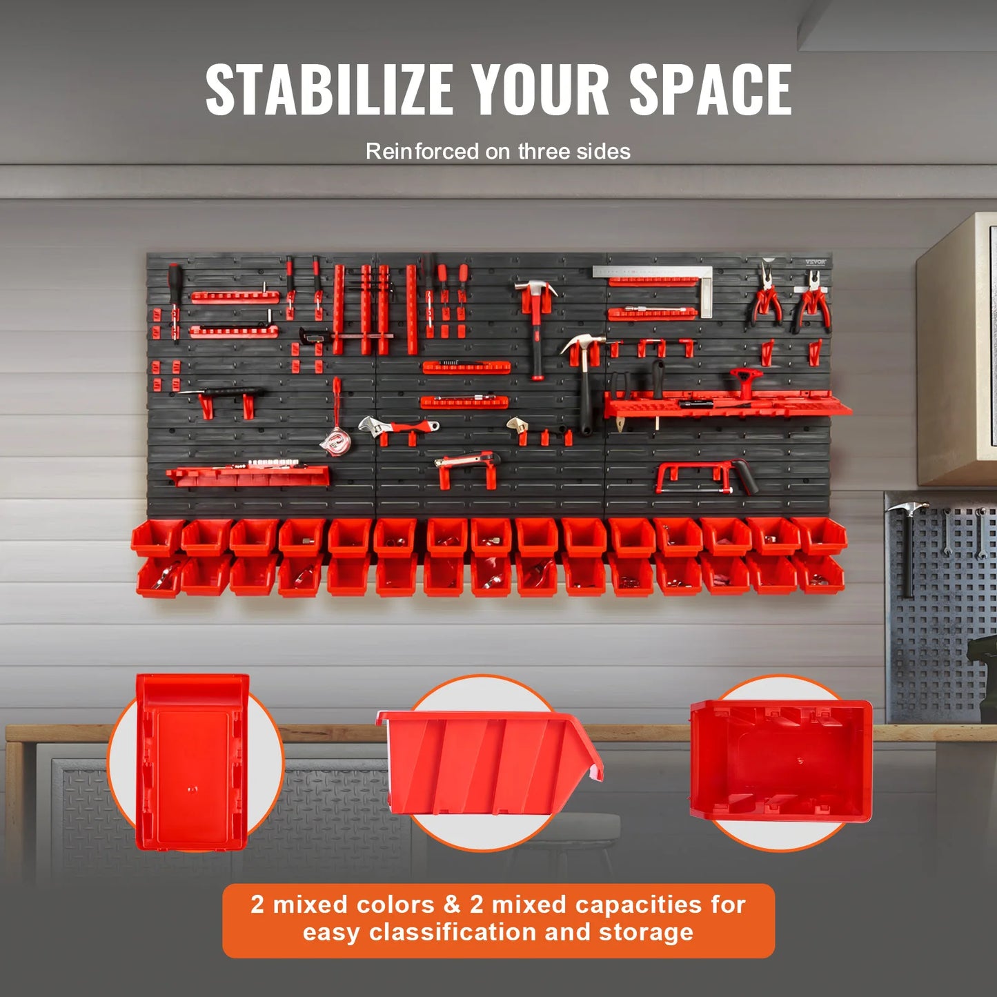 Parts Rack Organizer Garage Storage Bins 30/48 Bin
