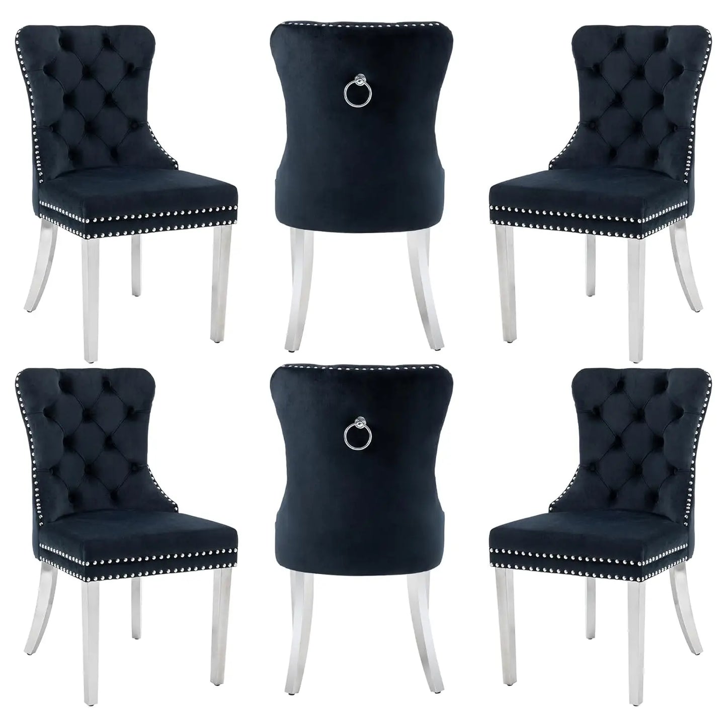 Faux Leather Dining Chairs Set of 6