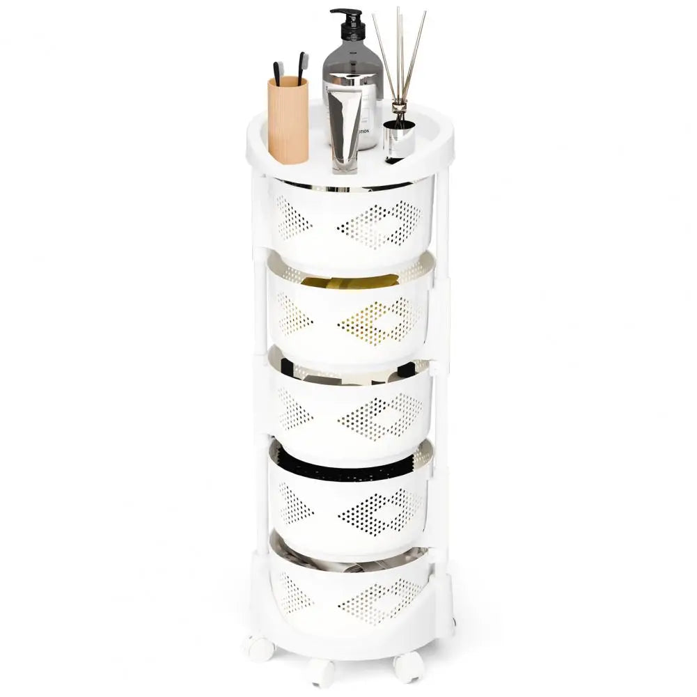 Storage Rack 5 Tier Circular Rotating Basket