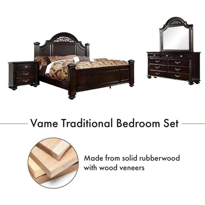 6-Piece Set: Frame:Head & Foot Boards, Chest, Mirror, Dresser, 2 Nightstands, Queen
