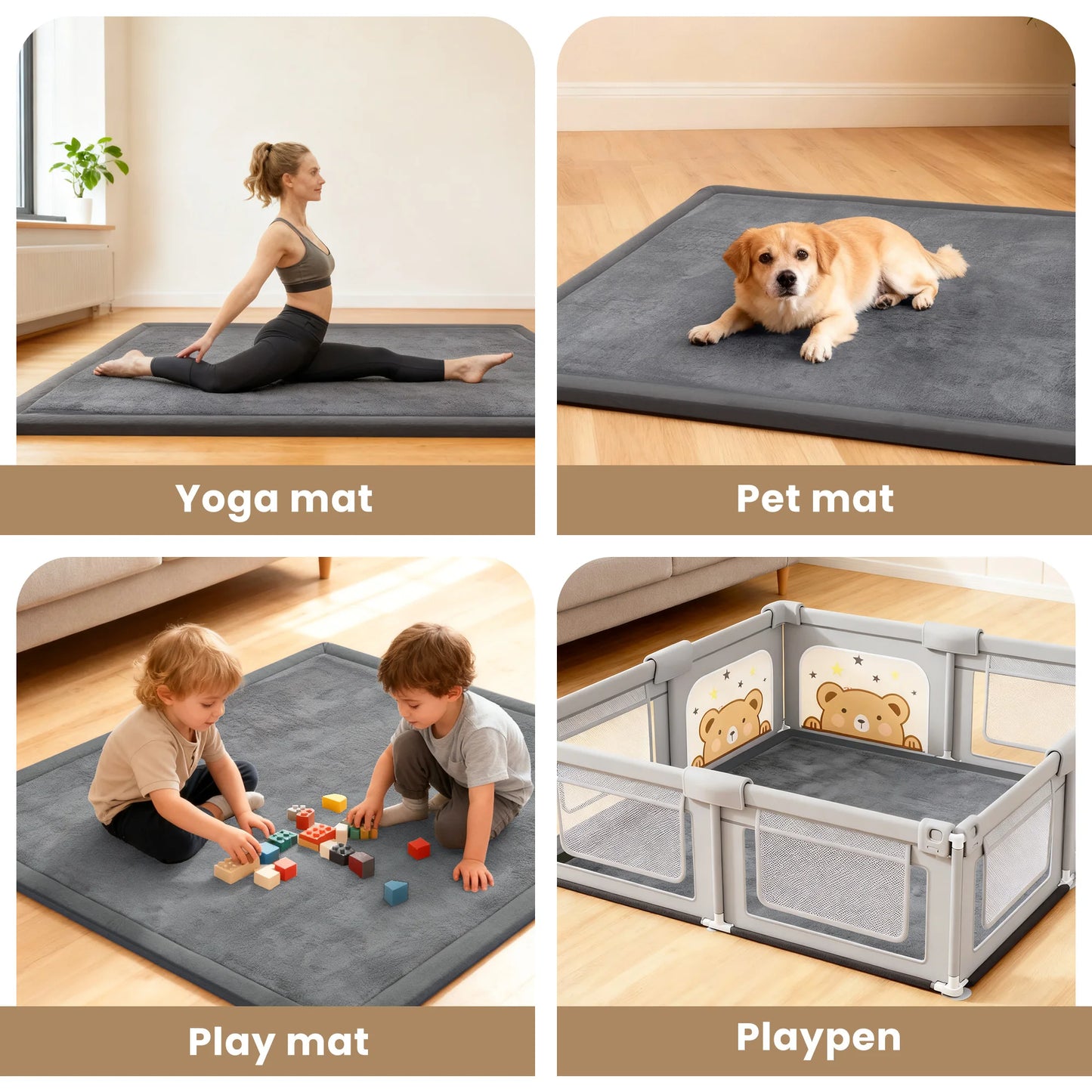 Thick 1.3" Non-Slip Baby/Play/Exercise Mat