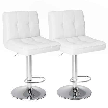 Set of 2 Upholstered Counter Height Bar Stools,