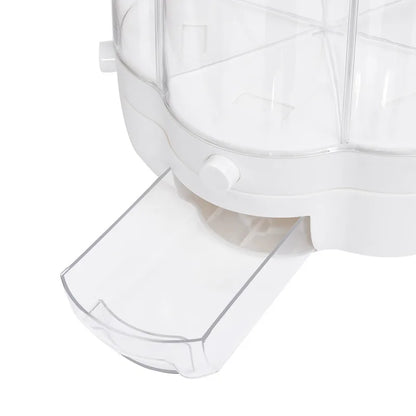 Rotating Food Storage Transparent Container With Lid